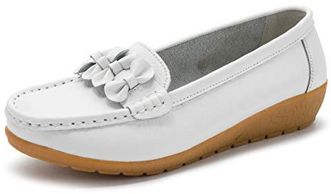 SMajong Donna Mocassini Scarpe di Guida Comfort Scarpe Pelle Classico Loafers 42 EU (Taglia di Scarpe 43)
