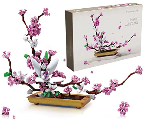 JOMIOD Blumenstrauß Bausteine, Bonsai Tree Blumenstrauß Bausteine-Set für Erwachsene, künstliche Blumen zur Dekoration und Sammlung, künstliche Blumen zum Basteln Bausätze Geschenke Kreative Geschenke