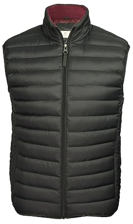 Xact Men's Funnel Neck Quilted Puffer Gilet/Bodywarmer, Mid-Weight Vest with Concealed Zipped Front Pockets (Jet Black) L