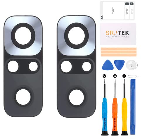 Repuesto de Cristal para cámara Trasera Xiaomi Redmi Note 10 Pro para cámara Trasera Redmi Note 10 Pro M2103K19G con Kit de reparación Profesional de Herramientas (Negro 2 Unidades)