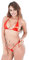 générique Maillot de Bain Femmes G-String Halter Bikini Set Top + Brillant accrocheur Micro Tenue Sexy Ouverte (Red, One Size)