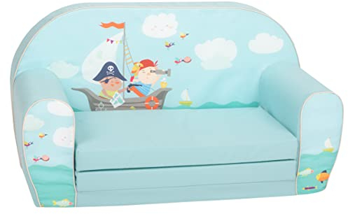 Delsit Kindersofa zum Ausklappen - Kinder Sofa mit Schaumstofffüllung - Sofa Kinder mit Abnehmbarem Bezug - Kindermöbel Kindersofa Mädchen & Jungen- 9 Monate bis 4 Jahre - DT2-22042
