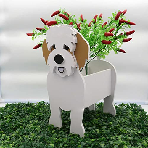 RALIRA Aufbewahrungsbehälter für Hundepflanzgefäße, Hundepflanzgefäß für Pflanzen, Hundepflanzgefäße für Pflanzen im Freien, Westie-Geschenke für Hundeliebhaberinnen, Sukkulentenpflanzgefäß, Pflanz