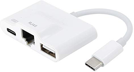 Adaptadores de Cables, Adaptadores Ethernet, Tarjeta de Red con Cable Externa Adaptador Tipo C Tarjeta de Red Recargable RJ45 Computadoras/tabletas para Tableta iOS