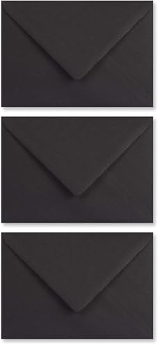 arkCRAFT 25 x C6 Premium Envelopes 100gsm 114mm x 162mm (Black) (Pack of 3)