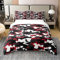 100% Bio Baumwolle Jungen Camo Bettbezug 135x200,Schwarz Rot Weiß Armee Camouflage Bettwäsche Set für Jugend,Abstrakte Kunst Camouflage Design Tröster Abdeckung,Militärstil Bett Set mit1 Kissenbezug