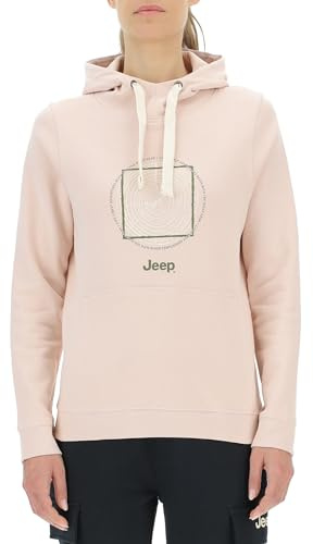 Jeep Damen J Women's Hoodie Pocket Waist Bag - Wooden Rings Large Print J23w Sweatshirt