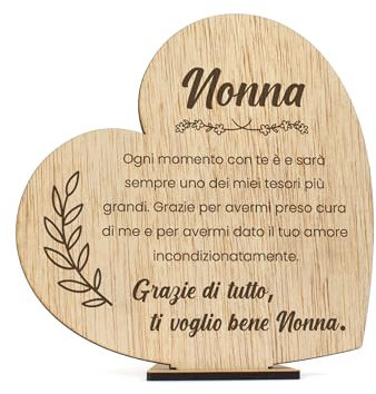 CONTRAXT Carta Biglietti di auguri Nonna in legno. Regali Dettagli speciali compleanno nonna congratulazioni felice festa nonna italiano