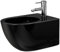 Rea Bidet suspendu Carlo Mini black shiny Bidet Mural en Céramique pour Salle de Bains 49,5 x 37 x 32,5 cm (Noir brillant)