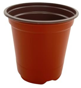 Oakland Gardens 9cm Plant Pots Terracotta Plastic Tall Deep Full Size Flower Pot 3.5 Seedling Pot- Pack of 10