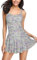 SHEKINI Femme Maillot de Bain Une Pièce Jupette Elégant Ruched Bandeau Robe de Plage Abdominal Contrôle Amincissante Sport Réglable Jupette Bikini de Plage（XL，Fleurs Violettes Roses）