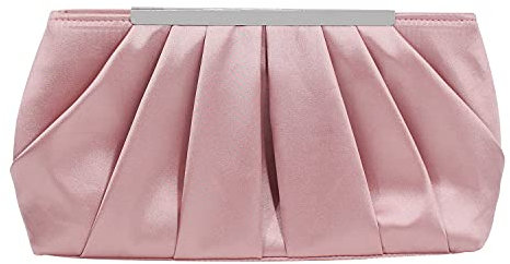 Simcat Evening Clutch Purses for Women Elegant Wedding Handbag with Detachable Chain Banquet Purse for Prom Cocktail Party Powder Pink