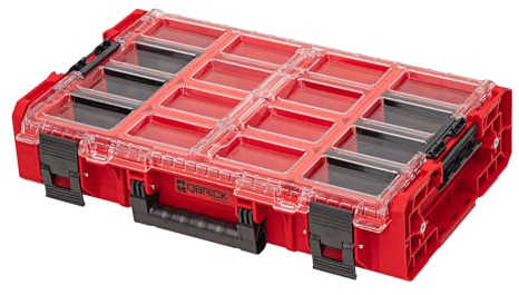 QBRICK SYSTEM Werkzeugkoffer Werkzeugkasten Leer Werkzeugkiste ONE Organizer XL 2.0 RED Ultra HD Rot 600 x 400 x 145 mm