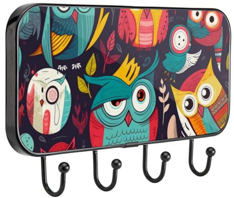 YTYVAGT Wandhaken zum Aufhängen, abnehmbare Wandhaken, Cartoon-Vogel und Eule, Wandhaken