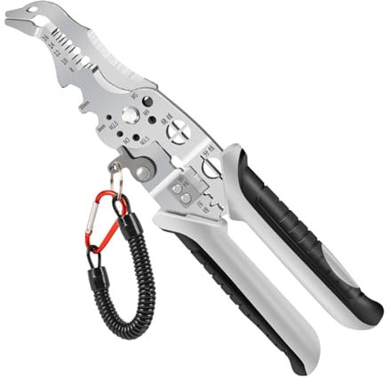 Cortador De Alambre De Punta Multiherramienta, Pelacables Multiusos De 7 Pulgadas, Alicate Portátil Con Cortador Lateral De Pelacables, Herramienta Pelacables Para Electricista Profesional, Pelado,