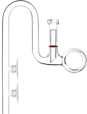 JARDLI Glas Lily Pipe Spin Auslauf mit Skimmer Oberflächenabzug für bepflanztes Aquarium (13mm für 12/16mm Schlauch)