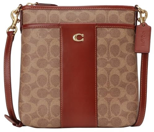 Coach Damen Kitt Cc533 B4nq4 Kit Signature Canvas Umhängetasche Messenger Crossbody, Hellbrauner Rost