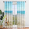 Surwin Wellen Gardinen mit Ösen, 2er Set Vorhänge, Modern Transparent Vorhänge Wohnzimmer Polyester Gardinen Küche Fenster Wohnzimmer Schlafzimmer (blaues Meer Strand,107x160cm)