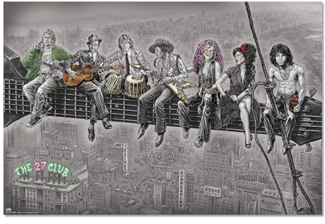 Grupo Erik Poster Kunstdruck The 27 Club - Deko Wohnzimmer oder Deko Schlafzimmer - Deko Zimmer - Größe 61 x 91 - Offizielle The 27 Club Fanartikel