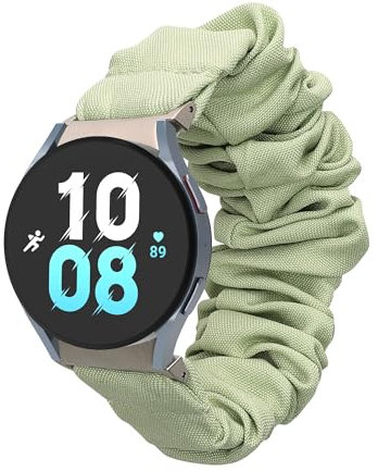 kwmobile Ersatz Armband kompatibel mit Samsung Galaxy Watch 4/5 / 6 Galaxy Watch 7 / FE - Smartwatch Scrunchie Haargummi Design Pastellgrün - Innenmaße 14-19 cm
