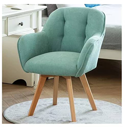 Drehsessel aus Samt mit stabilen Holzbeinen für kleine Räume, Blau