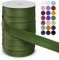 LEREATI Schrägband 25mm x 50m, Einfassband zum Nähen Doppelt Gefaltetes Stoffband aus Polyester Hemming Tape Satin, Nahtband zum Nähen Basteln Dekorationen DIY Handwerk (Armeegrün)