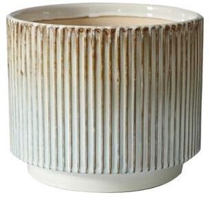 wpenshiDM125 Macetas para Plantas Macetas de cerámica a Rayas con Agujeros de Drenaje, macetero con Esmalte Degradado, for entradas, dormitorios y Jardines Jardinera de cerámica