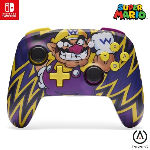 PowerA Controller Senza Fili avanzato per Nintendo Switch - Mario, Wario, Nintendo Switch modello OLED, Nintendo Switch Lite, Gamepad, controller di gioco, controller Bluetooth