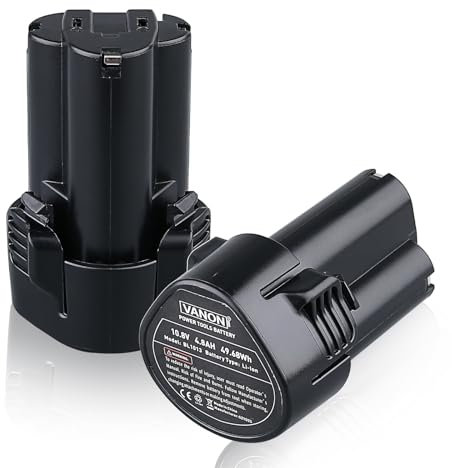 2-Pack 10.8 V 4800 mAh BL1013 Li-Ion Battery Replacement for Makita BL1013, BL1014 194550-6 194551-4 195332-9 DF030D DF330D TD090D Battery for 10.8V Cordless Power Tools