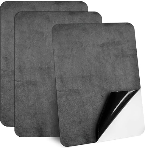 Sensylectra Mikrofaserstoff Selbstklebend,3stück 20 * 30cm Flicken Selbstklebend Stoff,Reparatur Patches Selbstkleben,Samt Reparaturflicken für Autositze,Sofa,DIY (Dunkelgrau)