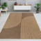 CARPETIA Teppich Gästezimmer Balkon Wohnzimmerteppich innen außen pflegeleicht mit elegantem Bogenmuster beige & braun 140 x 200 cm