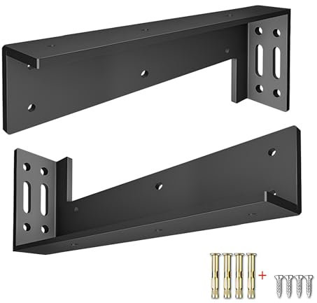 XLANDALYUEFA Supports d'étagères for échafaudage et Bricolage, Lot de 2 Supports d'étagères muraux dissimulés, Simples, industriels, antirouille et étanches, en Forme de L, Robustes(50cm/19.7in)