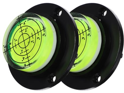 KONTONTY 2 Stück Wasserwaage Mini Blase mit Basis Präzise Nivellierung für Stativ Turntable und Tragbares und Robustes Level Tool für Unterwegs