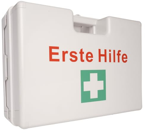 Erste Hilfe Koffer LARGE weiß - ohne Inhalt - Verbandskasten aus ABS-Kunststoff, schlagfest/Splitterfest, mit Wandhalterung - für große Betriebe mit viel Platz