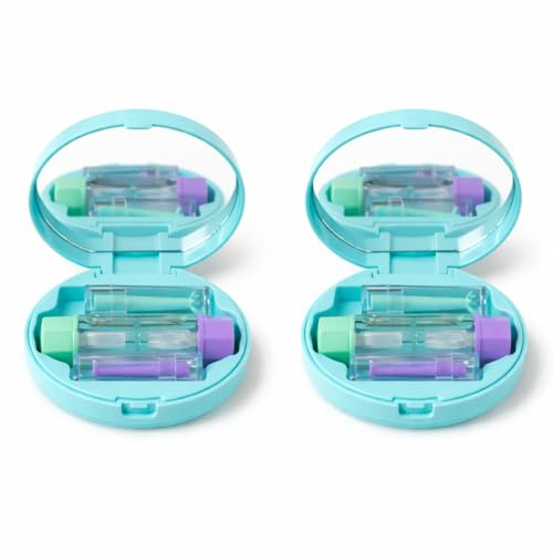 Yukumeji Contact Lens Case Hard Contact Lens Set - Storage Box with Dry Box RGP, Scleral Lenses & Ortho-K with Teat & Mirror for Care & Travel, multicoloured, Modern