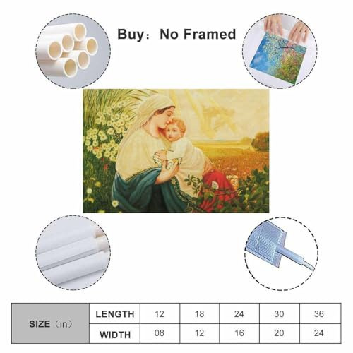 Adolf Hitler-Mutter Maria mit dem Heiligen Kind, Jesus Christus, Poster, Leinwand, ästhetische Wandkunstdrucke, moderne Dekoration, 60 x 90 cm