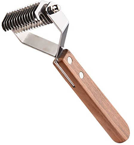 onebarleycorn coat king undercoat rake dog grooming comb,dog brushes for Shedding Stripping Brush Pet Dematting Comb for Dogs and Cats(14-Blades-S)