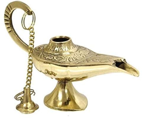 Brass Aladdin Genie Lamps Incense Burners Very Beautiful Craft (6.5 Inch)