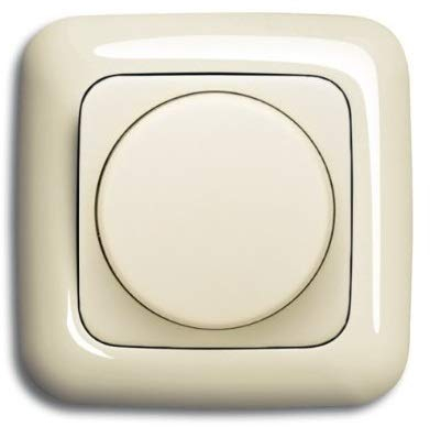 EBROM® Komplettset LED Drehdimmer 1001 + Busch Jäger Rahmen 2511- und Scheibe 2115-212 cremeweiß DURO2000 - UP Unterputz LED Dimmer - Phasenabschnitt, LED 5-150 Watt dimmbare Halogen etc. 15-400 W/VA