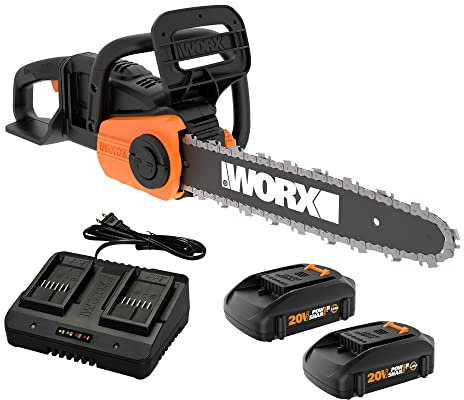 Worx WG384 40V (2.0Ah) Power Share Chainsaw, 2 Batteries and 1-hr Charger Included