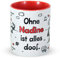Sheepworld »Ohne … ist alles doof.« Tasse mit Wunschnamen, personalisiert (rot) | Porzellan, 32,5 cl, Tasse mit Namen | Geschenk personalisiert | L1370