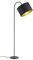 lightling Bogenleuchte Benny mit Stoffschirm schwarz matt und Innenseite in Farbe Gold. Korpus Metall schwarz. exkl. 1 x E27 (max. 60W). Höhe: 156 cm. Ausladung: 63 cm