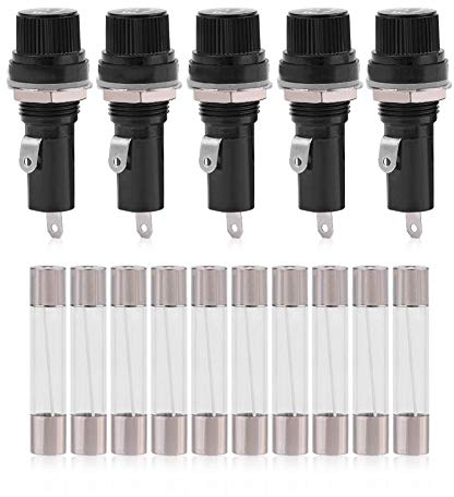 sicherungshalter platine,Sicherungshalter Feinsicherung 6.3 X 32Mm,Feinsicherungshalter,125V 15A/250V 10A Sicherungshalter Für Schalttafeleinbau,5-Tlg. Sicherungshalter Für Schalttafeleinbau Steckdose