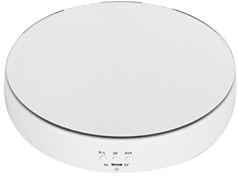Display Stand Turntable, LED light Two Way Motorized Rotating Display Stand, 10kg Load Bearing Battery/USB Charging Rotating Mirror Display Turntable with for Photography, Show, Display