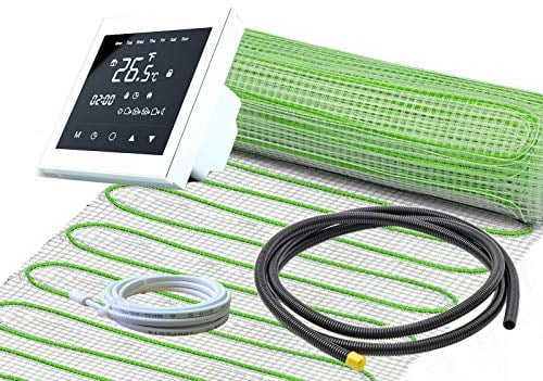 Elektrische Fußbodenheizung UltraPro für Fliesen 160 W/m² Komplett-Set mit Thermostat RT-50 weiß (3 m² - 0,5 x 6 m)