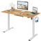 FLEXISPOT ONE PIECE Electric Standing Desk Height Adjustable Standing Desk Sit Stand Desk Adjustable Desk Stand Up Desk for Home Office (120 * 60cm White Frame+ Maple Desktop)