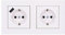 Jung SCHUKO USB-Steckdose Typ A (max. 3A) Komplett-Set Serie A: 1x USB-Steckdose A152018AWW und 1x Steckdose A1520KIWW und 2-fach Rahmen A5582BFWW Alpinweiß