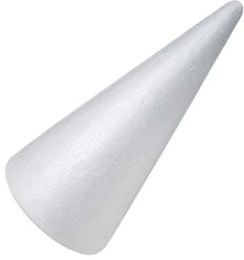 Healifty Styropor Kegel 24.5Cm Bastelkegel Weiß Solider Schaumstoffkegel Für Kinder DIY Weihnachtsdeko Handwerk Tischdekoration