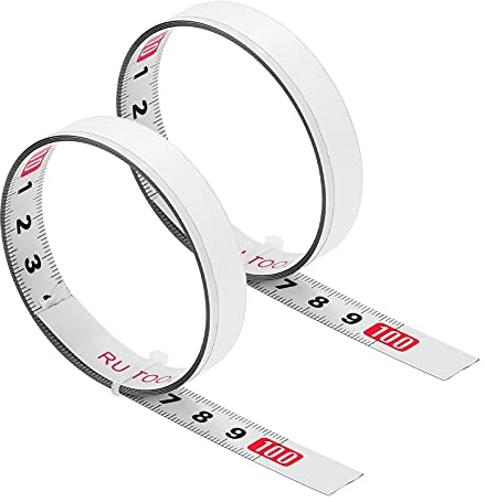 ULTECHNOVO 2 Stück Maßband Selbstklebend für Die Holzbearbeitung Zum Messen Und Montieren Von Tischplatten, Ablesung Von Links Nach Rechts (13 mm Breit)