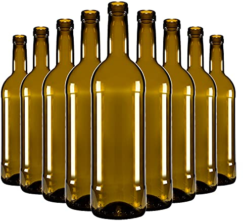 SUPERBUTELKI.PL Bottiglie di Vino vuote 750 ml, Set da 30 Pezzi, Molto Resistenti, vuote per Vino, per Diversi Tipi di Bevande, in Vetro Elegante
